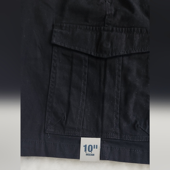 🩳 George Men’s Black Cargo Shorts – Size 44, NWT, 10” Inseam, Comfort Flex - Picture 8 of 14